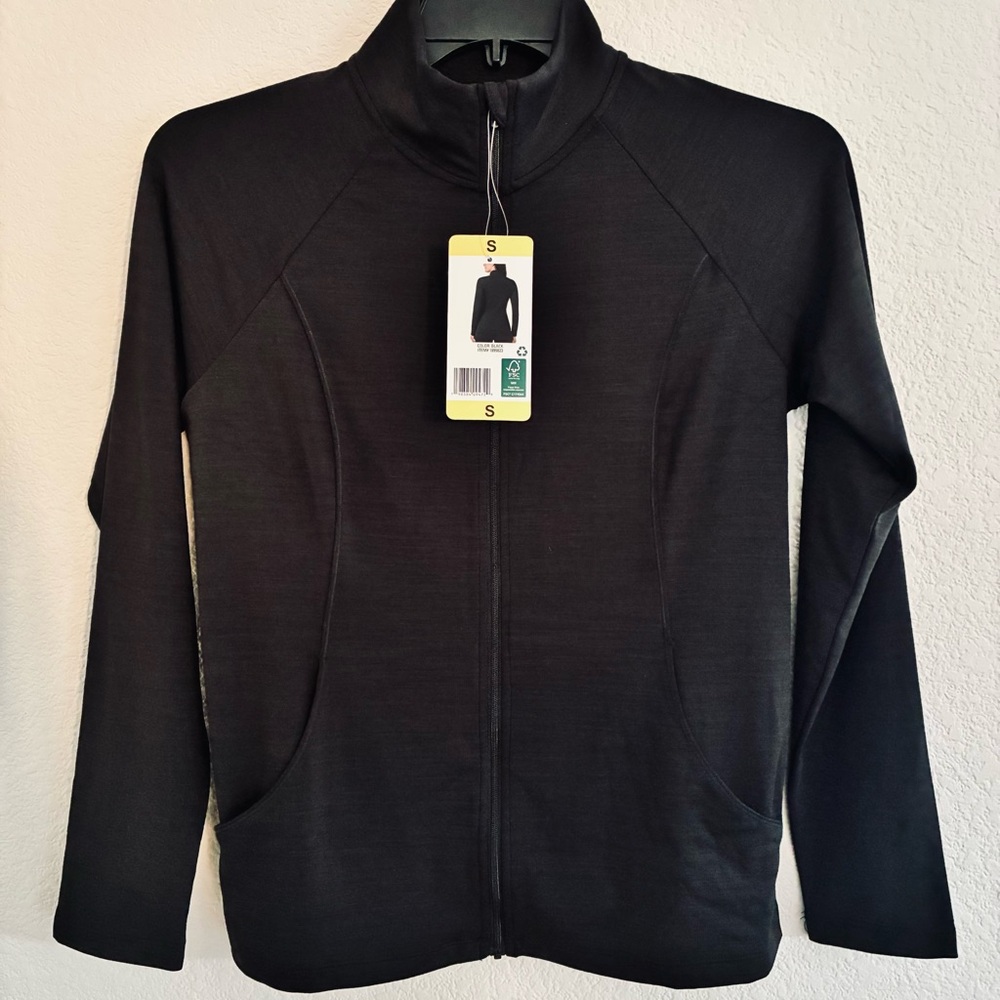 32 Degrees Athletic Active Wear Jacket NWT Lightweight Full Zip Front Black